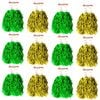 Green & Yellow Metallic Cheerleading Pom Poms – 12-Pack 6 Green Pairs & 6 Yellow Pairs Australia Day