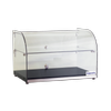 Exquisite Two Tiers Curved Glass Ambient Cake Display – Woodgrain Black Colour 45 Litre