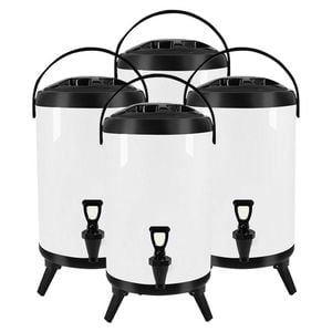 SOGA 4X Stainless Steel Insulated Beverage Dispenser with Tap 14L White