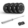Brixx 100kg Pro Black Olympic Bumper Plates + 20kg Barbell