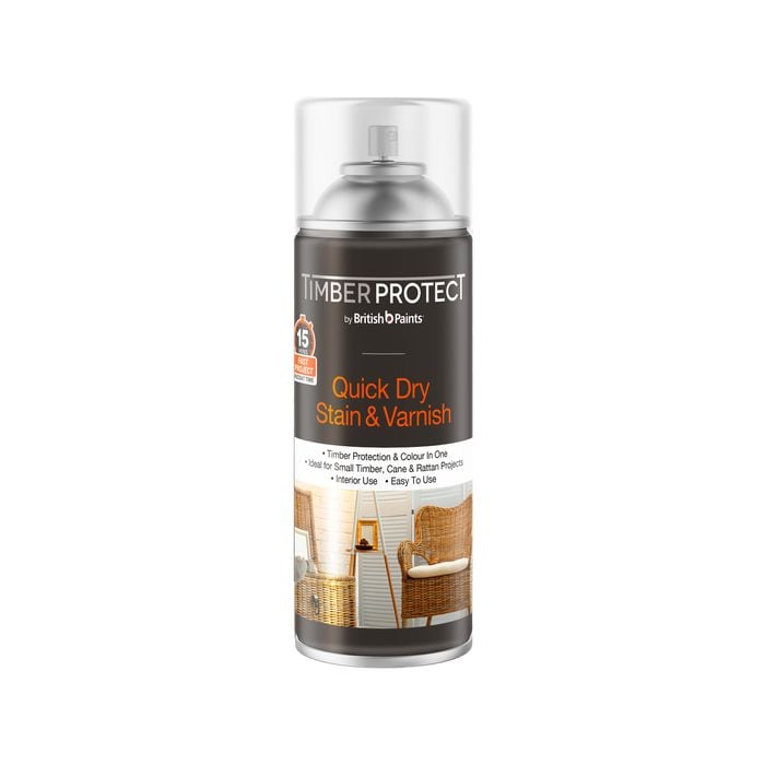 Timber Protect 300g Dark Brown Satin Quick Dry Interior Stain And Varnish