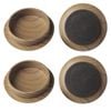 Surface Gard 66mm Dark Wood Effect Non Slip Round Castor Cup - 4 Pack