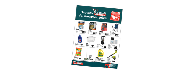 A Bunnings Warehouse Easter-themed catalogue page displaying various products.