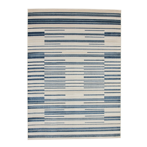 Fab Habitat 160x230cm Navy And Cream Yomi Indoor Outdoor Rug