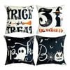 Catzon 4 Pcs Scary Throw Pillow Covers Linen Cushion Case for Decor 50X50cm