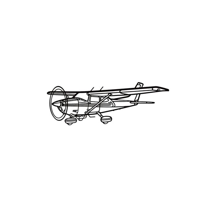 Ignite Laser Cessna 182Q Skylane - Four-Seat Light Aircraft Silhouette Metal Wall Art Rustic Metal 23.6 inch - 60 cm