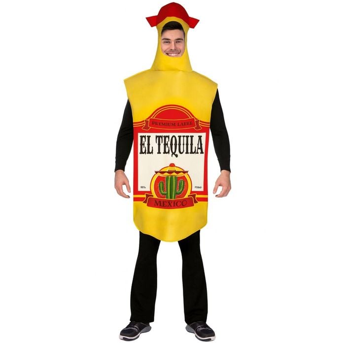 Adult Mexican El Tequila Bottle Costume  Wo Funny Halloween Outfit