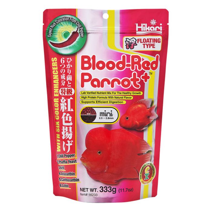 Hikari Blood-Red Parrot+ Six Color Enhancers Fish Food - Mini 600gm