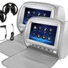 Elinz 2x 9" Full HD 1080P Touch Screen Car Headrest DVD Player GREY