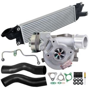 Upgrade Billet Turbo Charger With 50mm Intercooler & Hoses And Genuine Oil Feed Pipe For Mitsubishi Pajero Sport 4n15 2.4l
