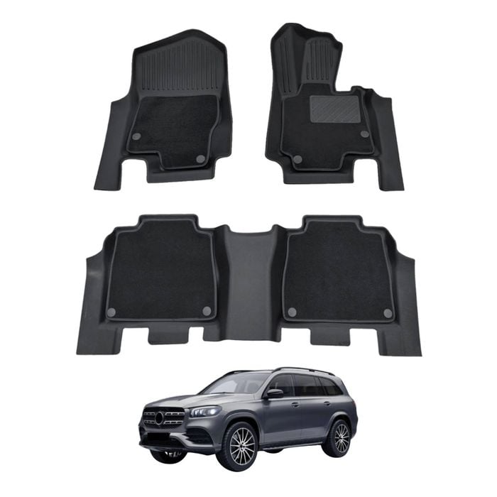 AUSGO Double-Layer Car Floor Mats for Mercedes-Benz GLS-Class GLS Class X167 2019-Onwards All-Weather Floor Liners