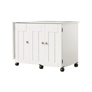 Sauder Sewing/Craft Mobile Cart Table Multi Purpose Storage Unit - Soft White