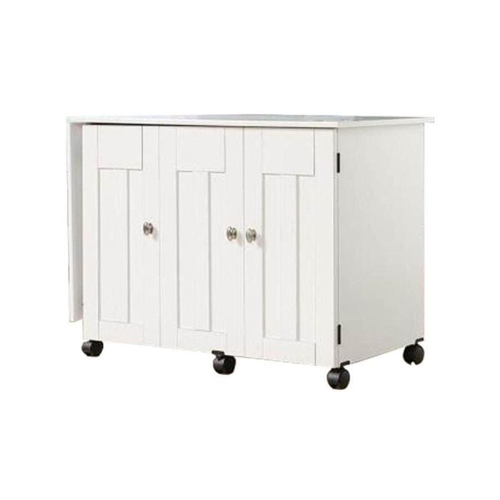 Sauder Sewing/Craft Mobile Cart Table Multi Purpose Storage Unit - Soft White