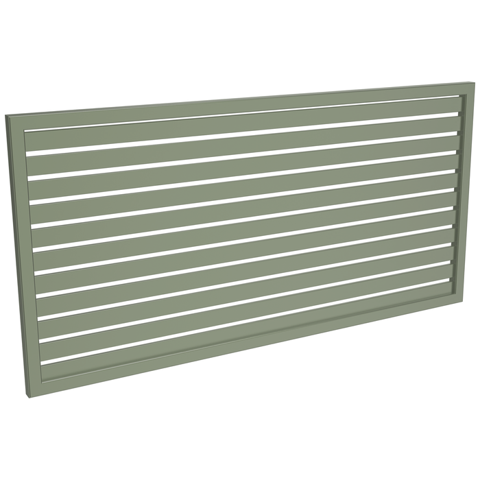 ProtectorAl 1001-2000W X 300-1000H Pale Eucalypt Aluminium Welded Slat Panel Horizontal 18mm Gap