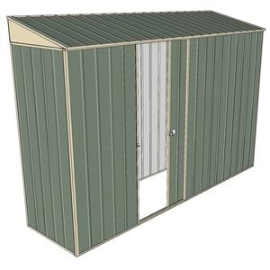 Build-a-Shed 0.8 x 3 x 2m Skillion Single Sliding Side Door Shed - Green