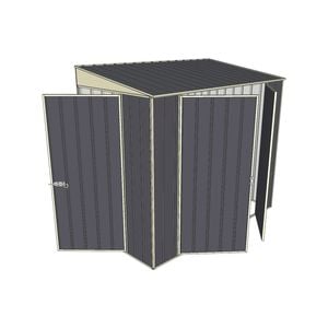 Build-a-Shed 1.2 x 2.3 x 2.0m Skillion Double Hinged Side Door Shed - Grey