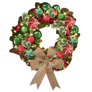 Christmas Vine Wreath with Red Bowknot and Bells [Green]