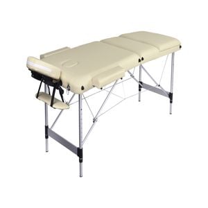 Yes4homes 3 Fold Portable Aluminium Massage Table Massage Bed Beauty Therapy Beige