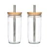 2pk La Cafetiere Glass Bubble Tea Tumbler W/ Stainless Steel Straw & Brush 650ml