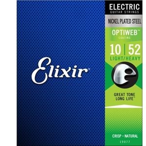 Elixir #19077 Electric Guitar Strings Optiweb Steel 10-52 Light Heavy