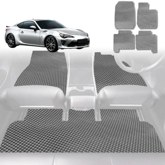 6D Diamond Car Floor Mats for Toyota 86 2012-2021-Full Set-Grey-Outback GT