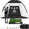 Fohoa 10x7ft Golf Practice Net With Heavy Base Dual-turf Golf Mat