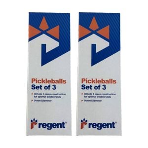 2x 3pc Regent Durable Outdoor Play Pickleballs Set 40 Hole Yellow 74mm
