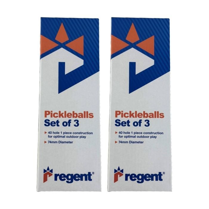 2x 3pc Regent Durable Outdoor Play Pickleballs Set 40 Hole Yellow 74mm