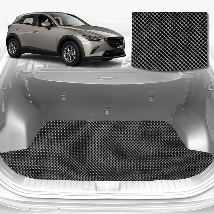 6D Diamond Car Boot Mat for Mazda CX-3 2015-Current-Cargo Mat-Black-Outback GT