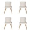 SK Designer Living | Pack of 4 | Osaka Upholstered Dining Chair | Natural Legs - Ivory Fabric