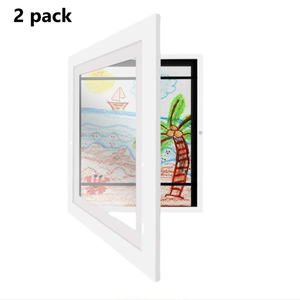 Provecta White 2 Pack Kids A4 Art Frames with Elastic Bands and Wall Mount