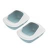 Yes4pets 2 X Medium Cat Litter Box Tray With Shovel Kitty Toilet Semi-enclosed Pet Box Blue