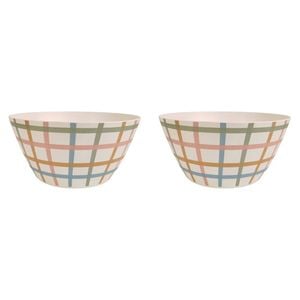 2x Urban Maldon Check 25cm Salad Bowl Kitchen Dinnerware