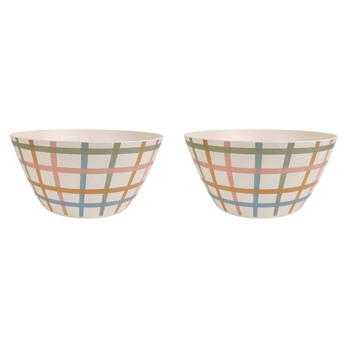 2x Urban Maldon Check 25cm Salad Bowl Kitchen Dinnerware
