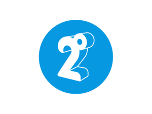2degrees logo with a white stylised number 2 on a blue background.