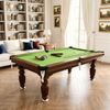TOPONE 8FT Slate Pool Table Classic Billiard Table with Solid Wood Frame, Luxury Walnut Frame & Full Accessories - Green