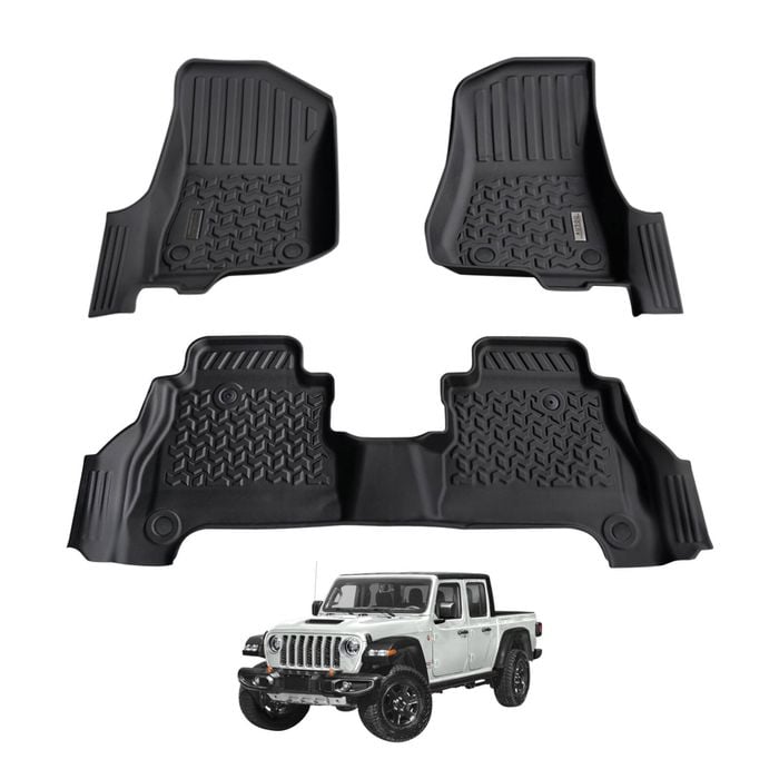 AUSGO Car Floor Mats for Jeep Gladiator Dual Cab 2020-Onwards All-Weather Floor Liners