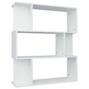 vidaXL Book Cabinet/Room Divider White Engineered Wood Living Room Storage