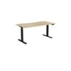 Olg Agile Motion Plus Round Leg Black Frame New Oak Ravine Top Scallop Height Adjustable Desk L1800mm X W750mm