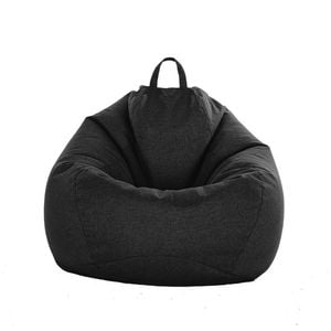 Catzon Bean Bag Chair Cover (No Filler) Linen Washable-Black(3XL)