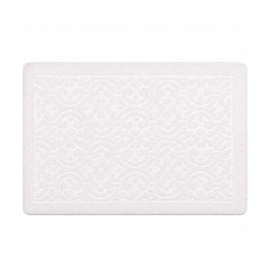 Alice Cushioned Textured Memory Foam Bathmat - White