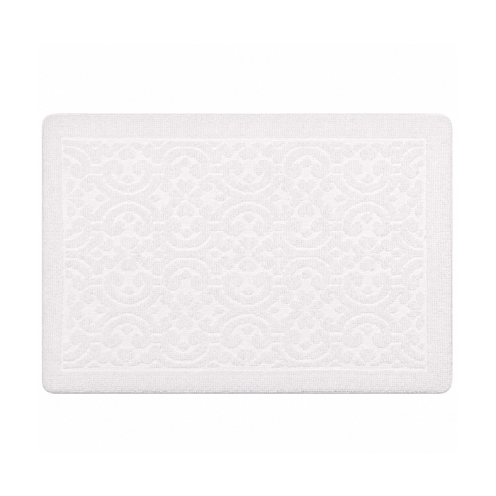 Alice Cushioned Textured Memory Foam Bathmat - White
