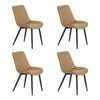 Familand Dining Chairs Set of 4 Padded Seat Kitchen Living Room Chair Faux Leather in Brown