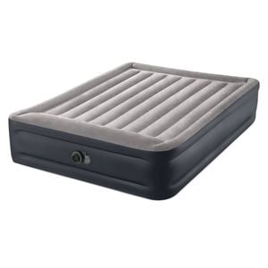 Intex Queen Deluxe Pillow Rest Inflatable Airbed W/Fiber-Tech Bip 203x152x42cm
