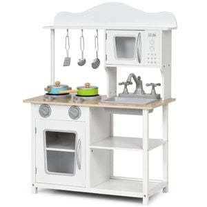 Costway Kids Kitchen Play Toy Wood Pretend Cooking Set