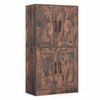 Costway 110cm Tall Storage Cabinet Kitchen Sideboard Cupboard Brown