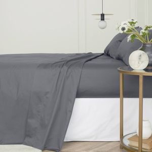 Bedding Co. Sheet Set 1200TC Egyptian Cotton Charcoal Grey Single