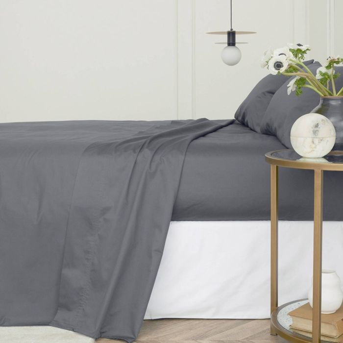 Bedding Co. Sheet Set 1200TC Egyptian Cotton Charcoal Grey Single