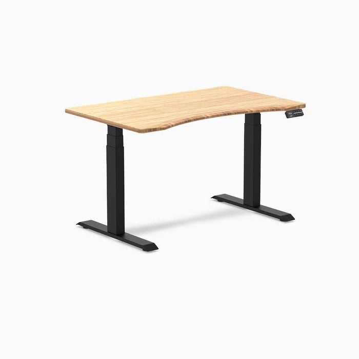 Desky Dual Sit to Stand Ergo Edge Bamboo Desk 1200x750mm Matte Black