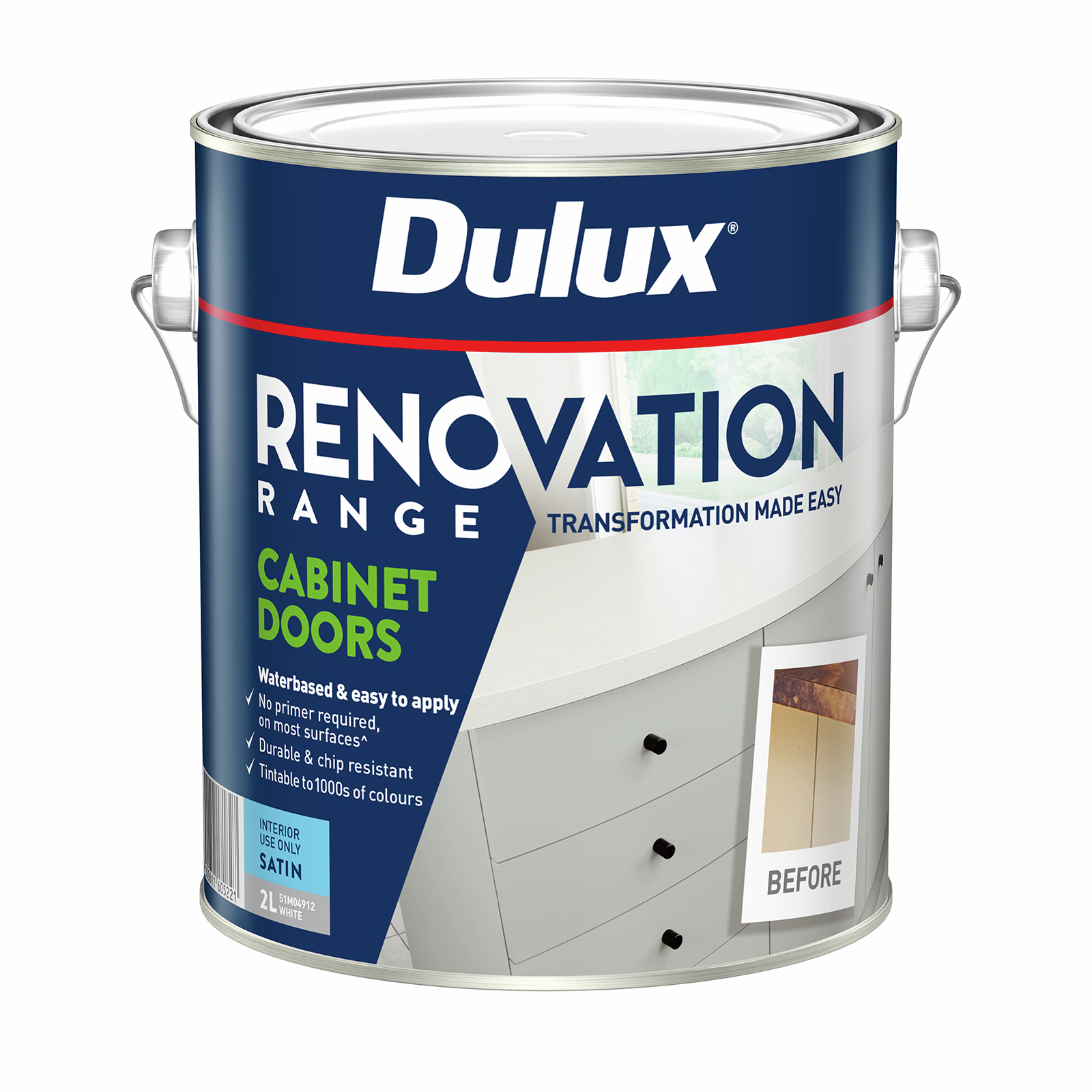 Dulux 2L Renovation Range Cabinet Doors Satin White Bunnings Australia